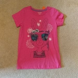 hippy llama pink graphic tee